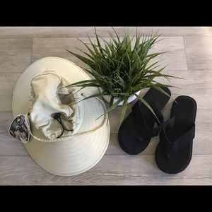 Bundle of sandals with hat